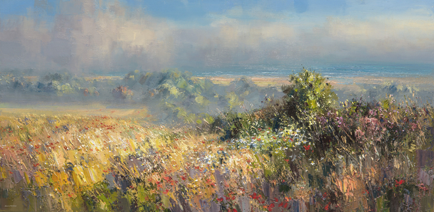 REX PRESTON - clearing mist, north norfolk coast
